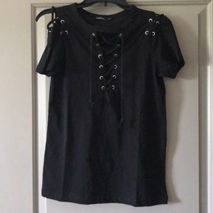 Black shirt with cut outs